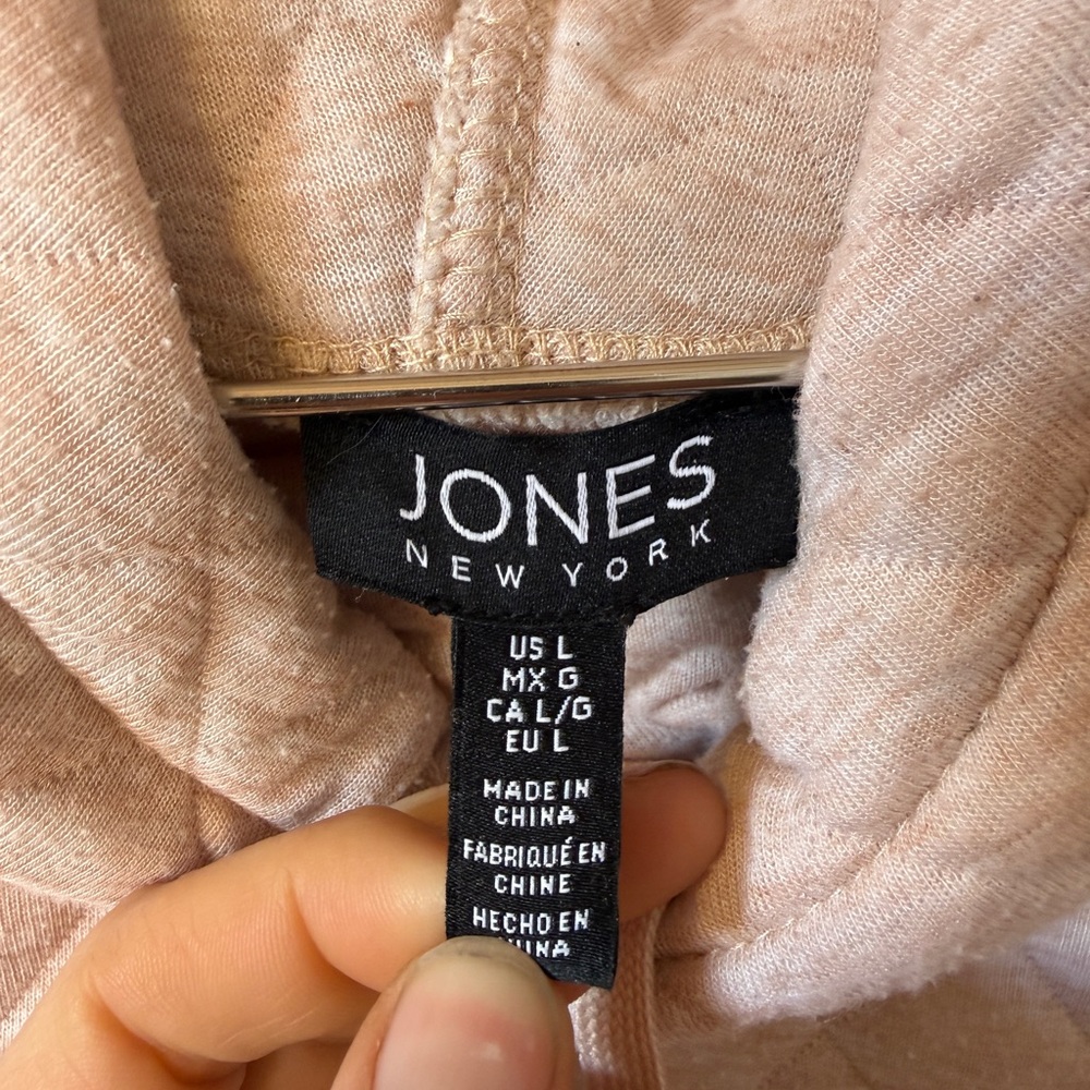Jones New York Blush Quilted Cowl Neck Hoodie - Picture 2 of 7